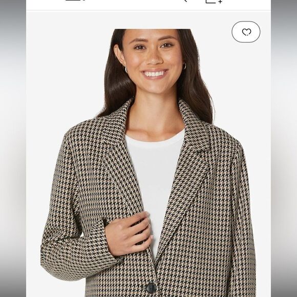 Sanctuary Polyester One-Button Blazer Jacket Carly Coat(Saddle Houndstooth) XS - Picture 4 of 11